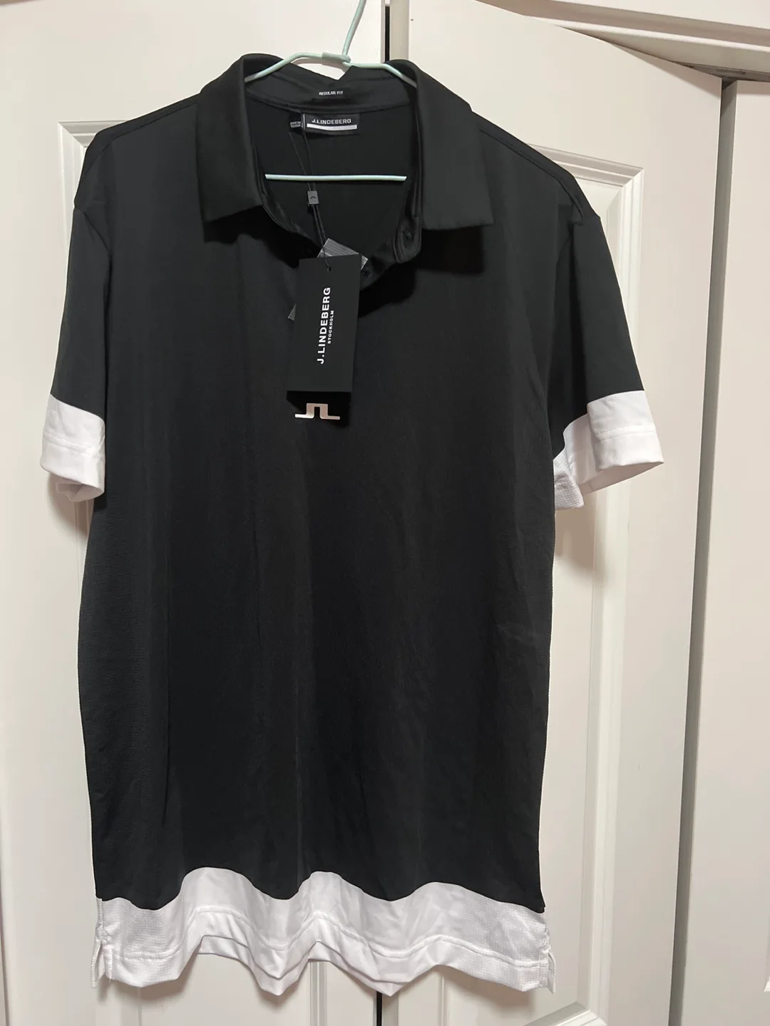 J.Lindeberg Black Golf Polo Shirt thumbnail