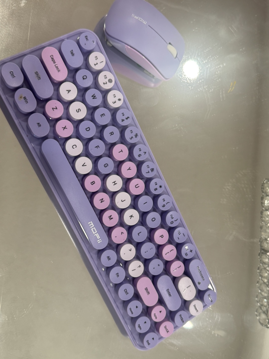 MOFII Wireless Keyboard and Mouse Combo - Lilac