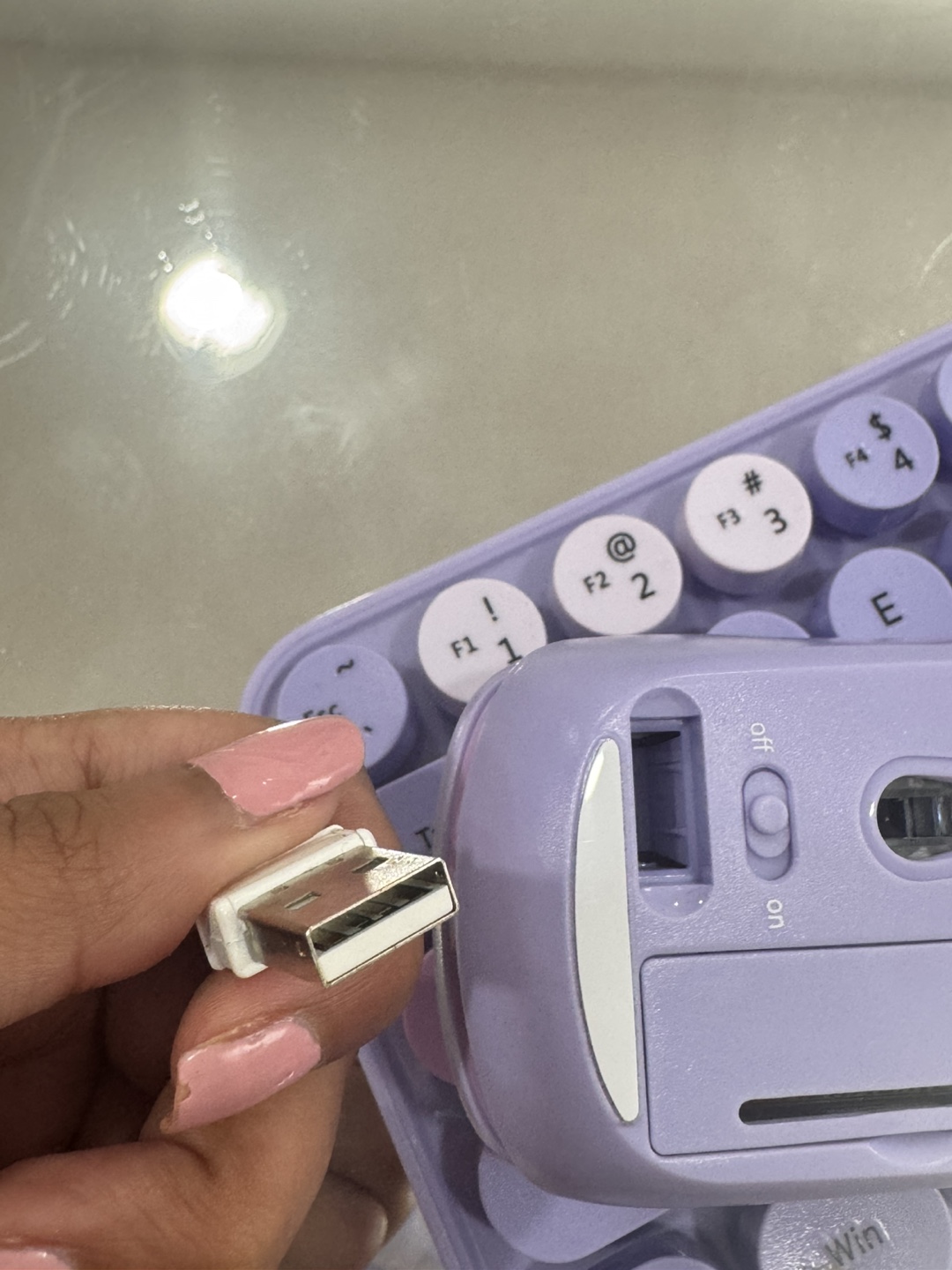 MOFII Wireless Keyboard and Mouse Combo - Lilac - photo 5