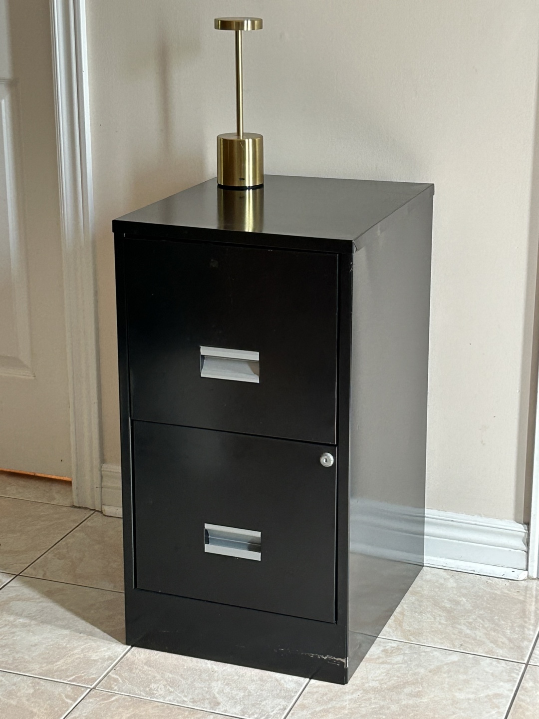 Black 2-Drawer , metal , Filing Cabinet