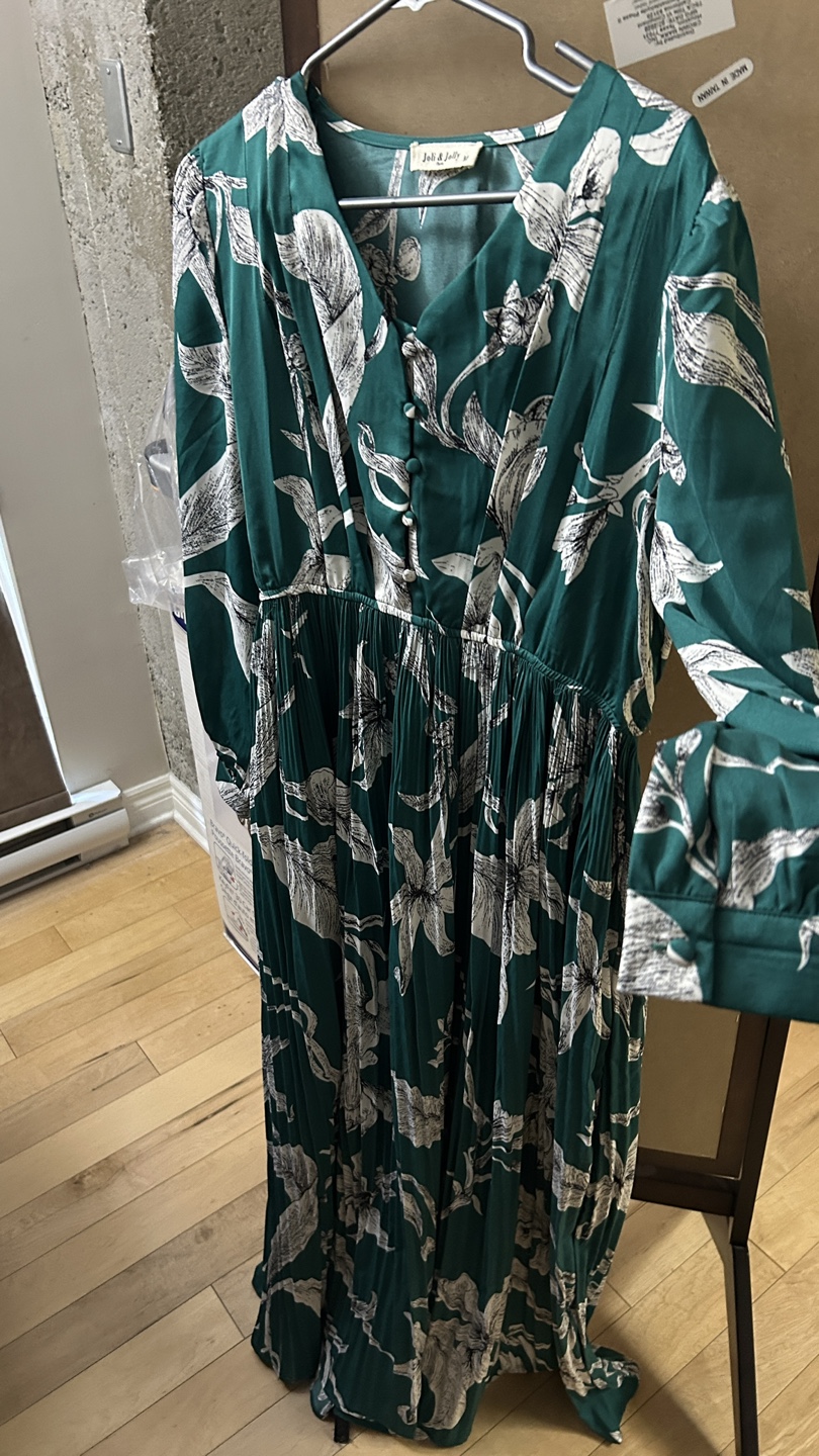 Joli & Jolly Paris Floral Green Dress - Size M - photo 3