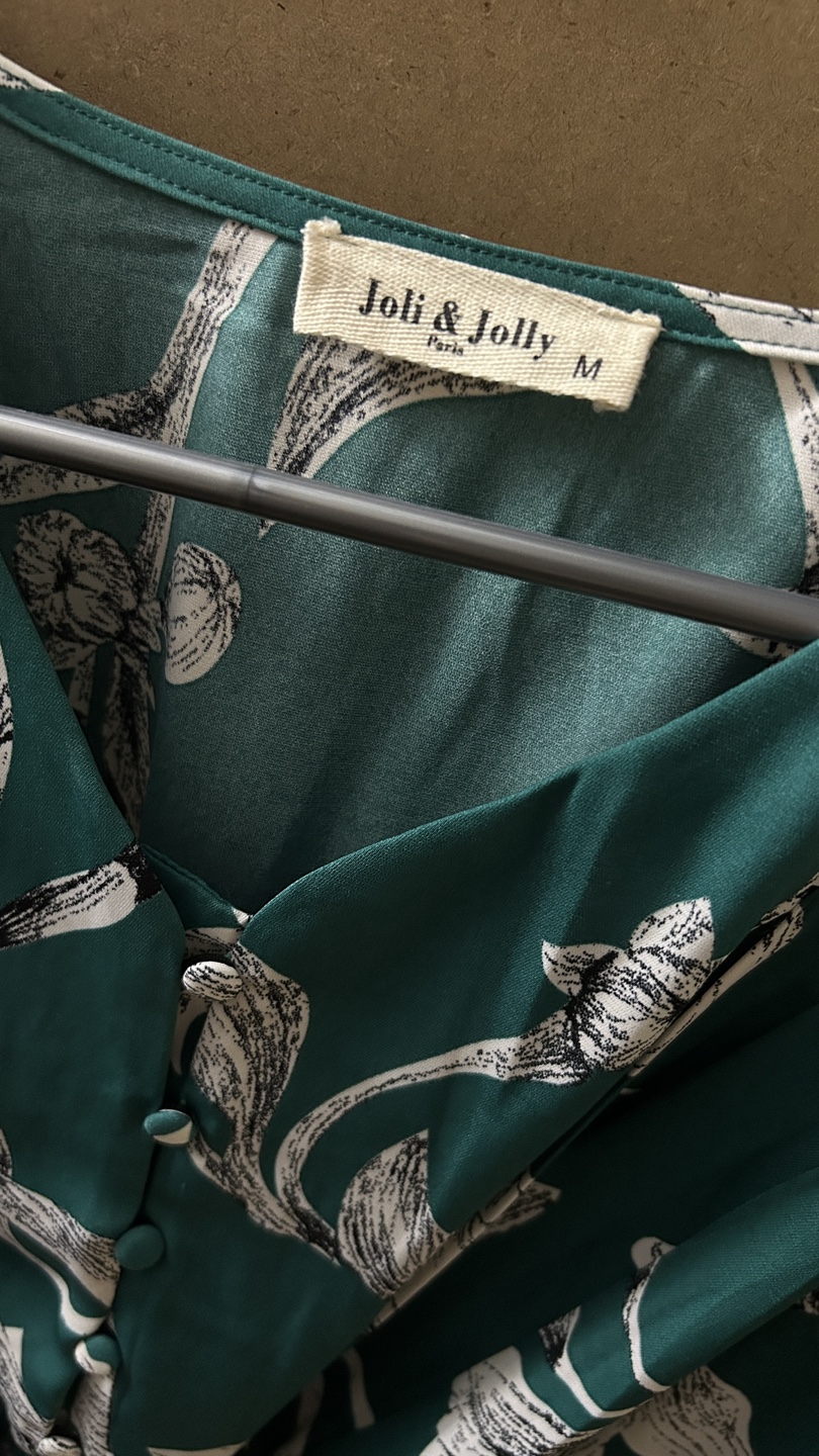 Joli & Jolly Paris Floral Green Dress - Size M - photo 2