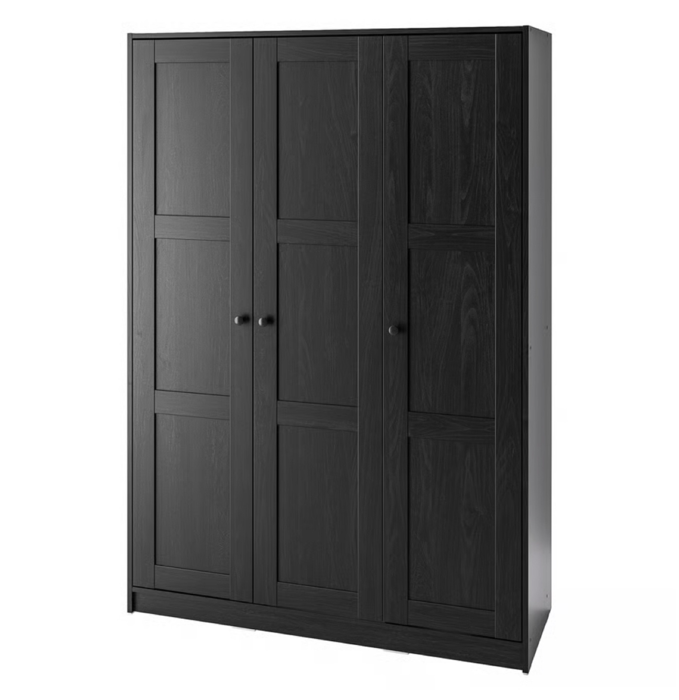 IKEA RAKKESTAD Black-Brown 3-Door Wardrobe Closet Cabinet