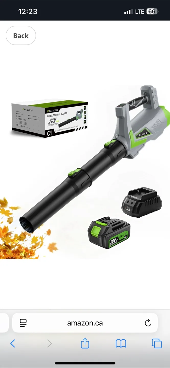 Patoolio 20V Cordless Leaf Blower - New in Box! thumbnail