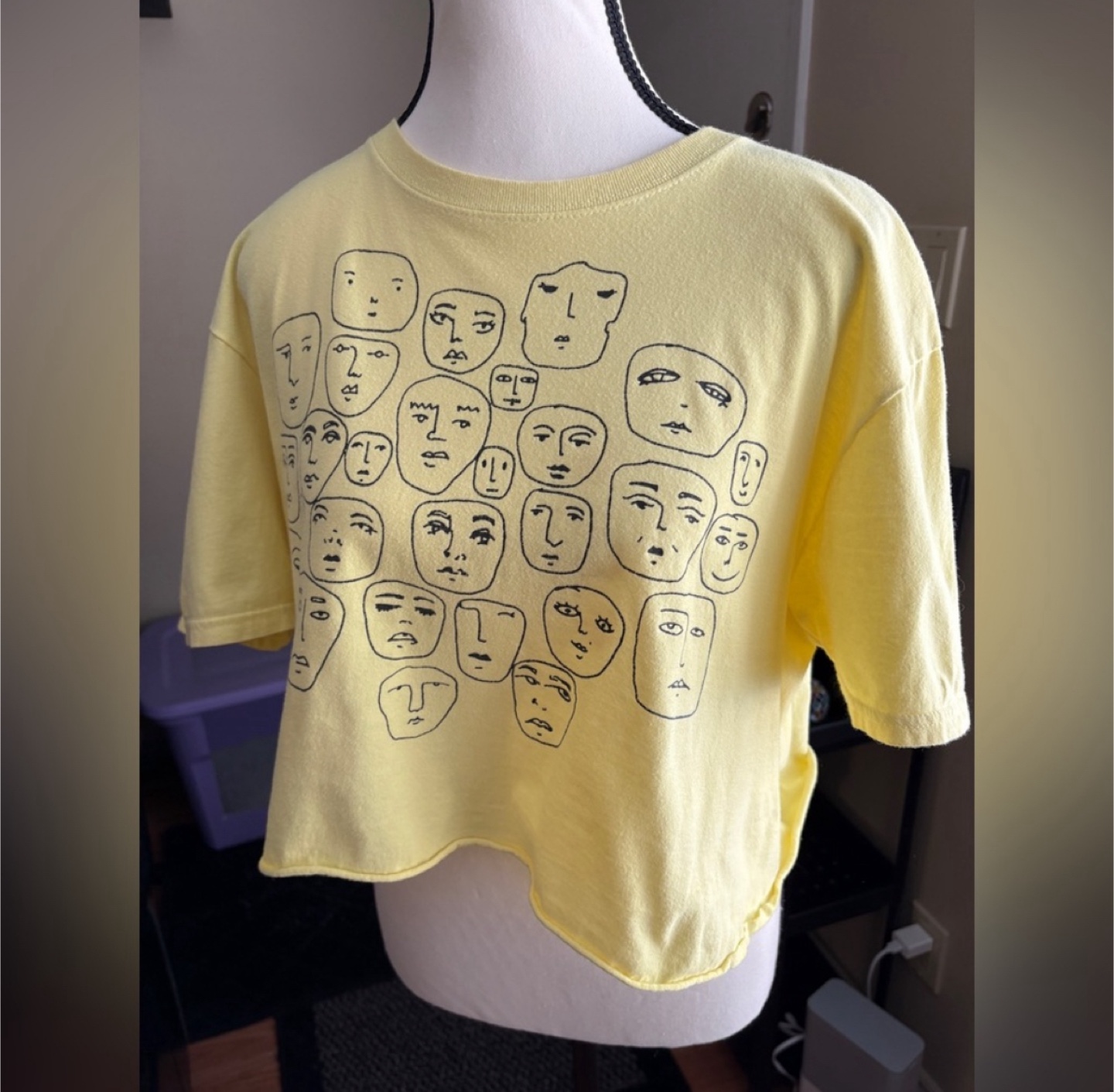 Yellow Cropped Graphic Tee - photo 3