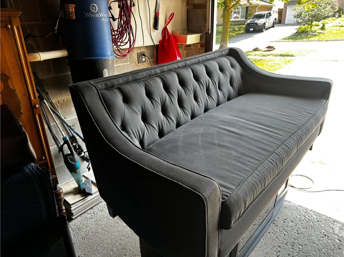 Grey Tufted Sofa Couch - photo 4