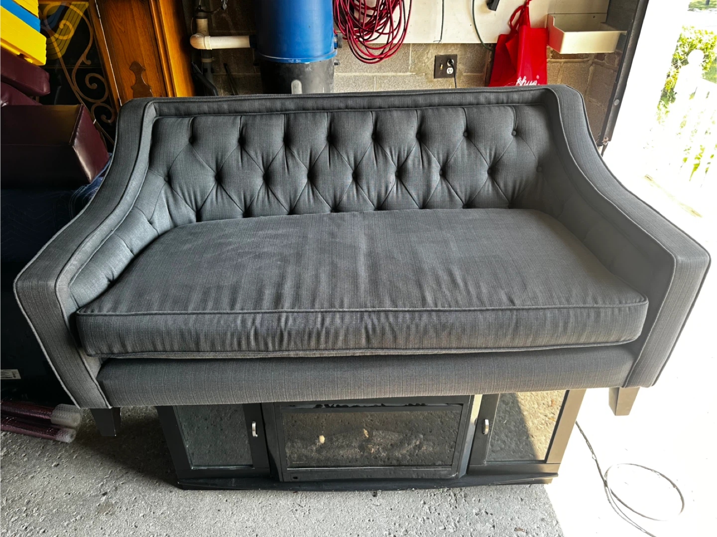 Grey Tufted Sofa Couch
