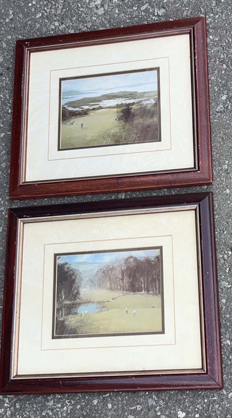 Framed Golf Course Prints - Set of 2