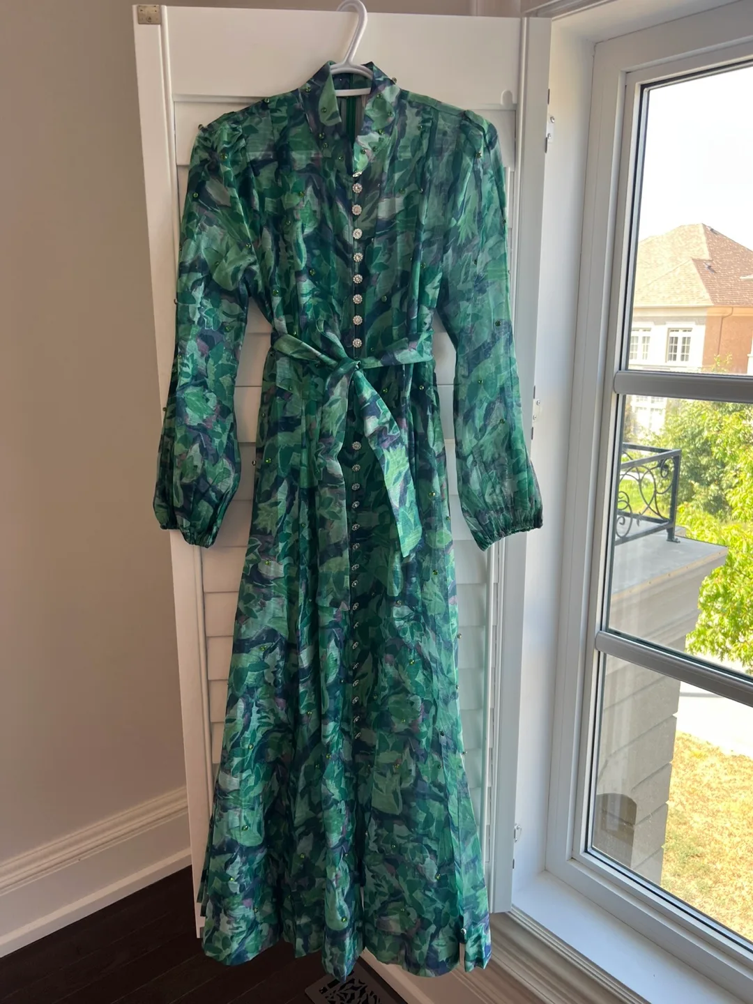 Turquoise Floral Print Maxi Dress small image indicator(3)
