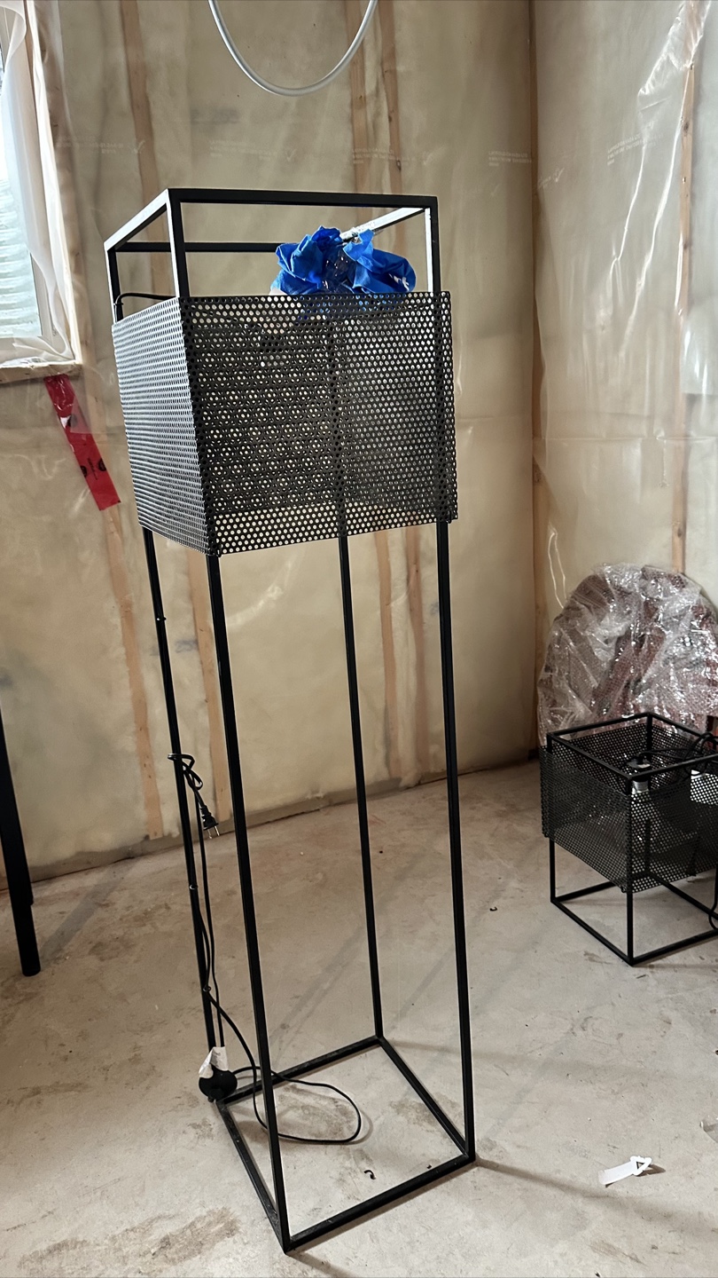 Black Metal Mesh Standing Lamp