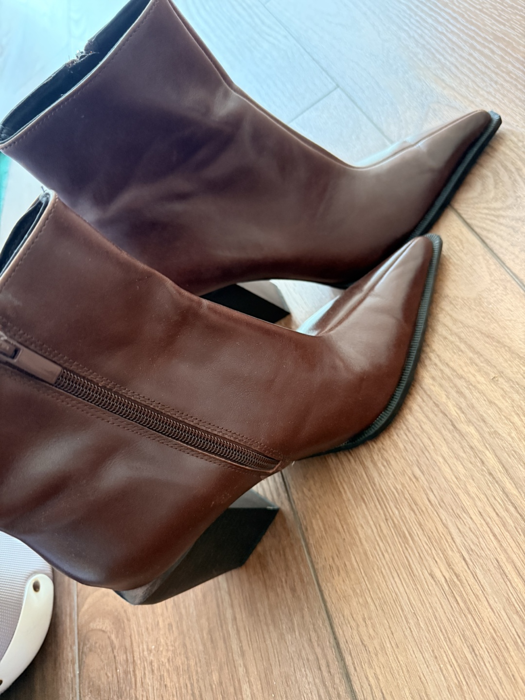 Brown Leather Ankle Boots Zara