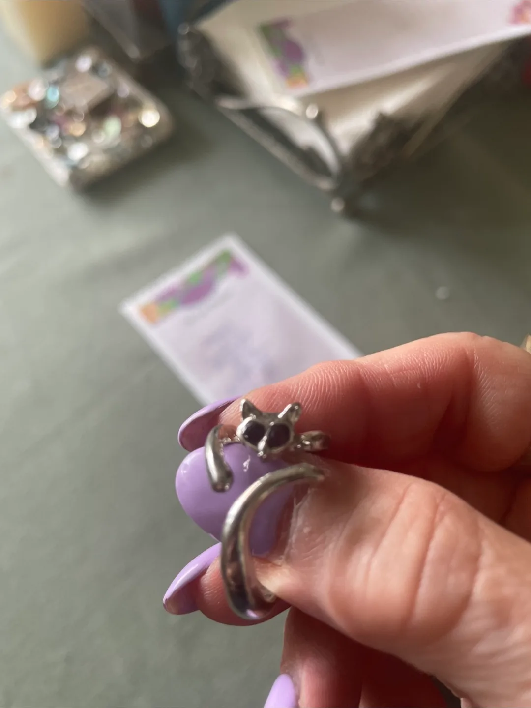 Silver Cat Ring thumbnail