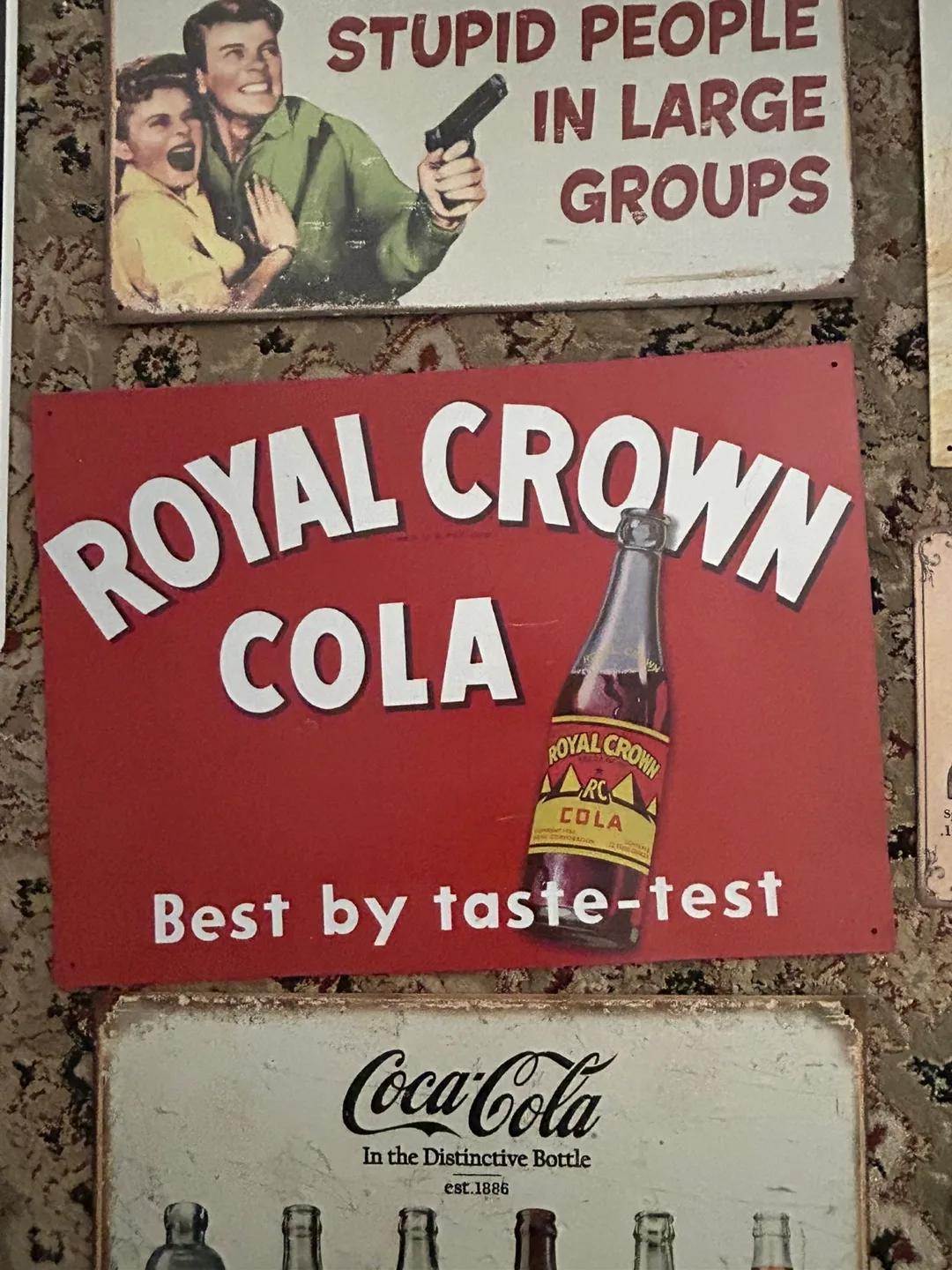 Vintage Style Metal Signs - Coca Cola, Royal Crown, Wine image indicator(3)