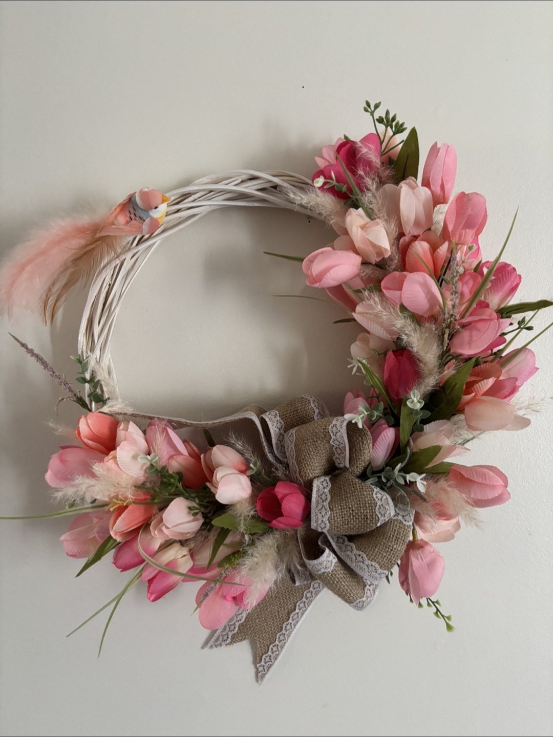 12” Tulip Wreath with Bird Accent - photo 4