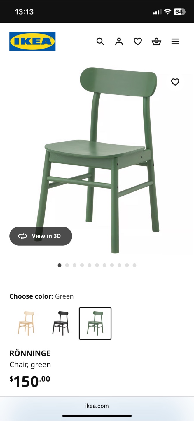 IKEA RÖNNINGE Green Chairs - photo 3