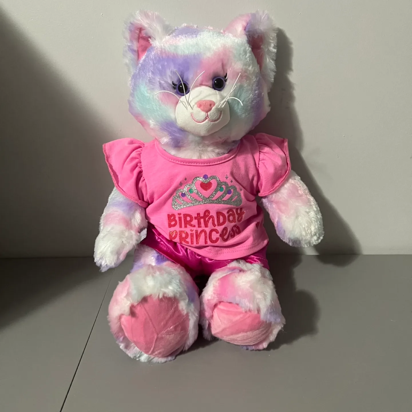 Build-A-Bear Pastel Swirl Kitty "Birthday Princess"