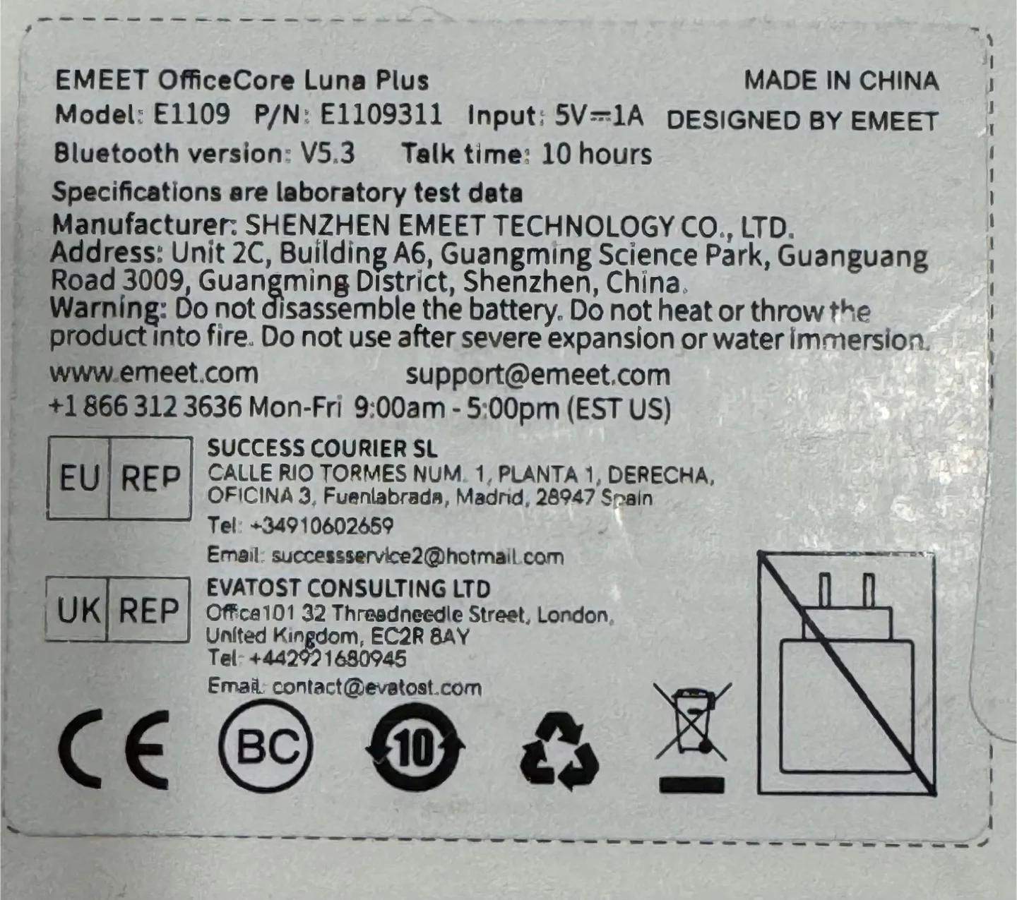 eMeet OfficeCore Luna Plus Wireless Speakerphone - New! image indicator(9)