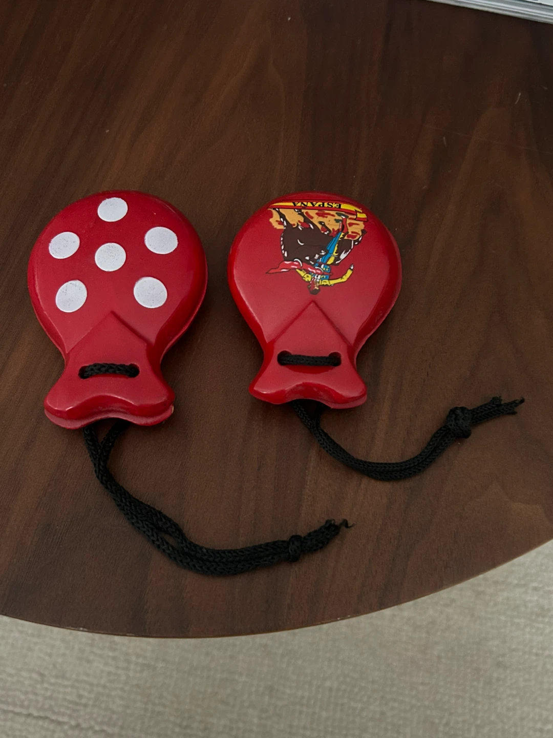 Red Wooden Castanets - Musical Instrument