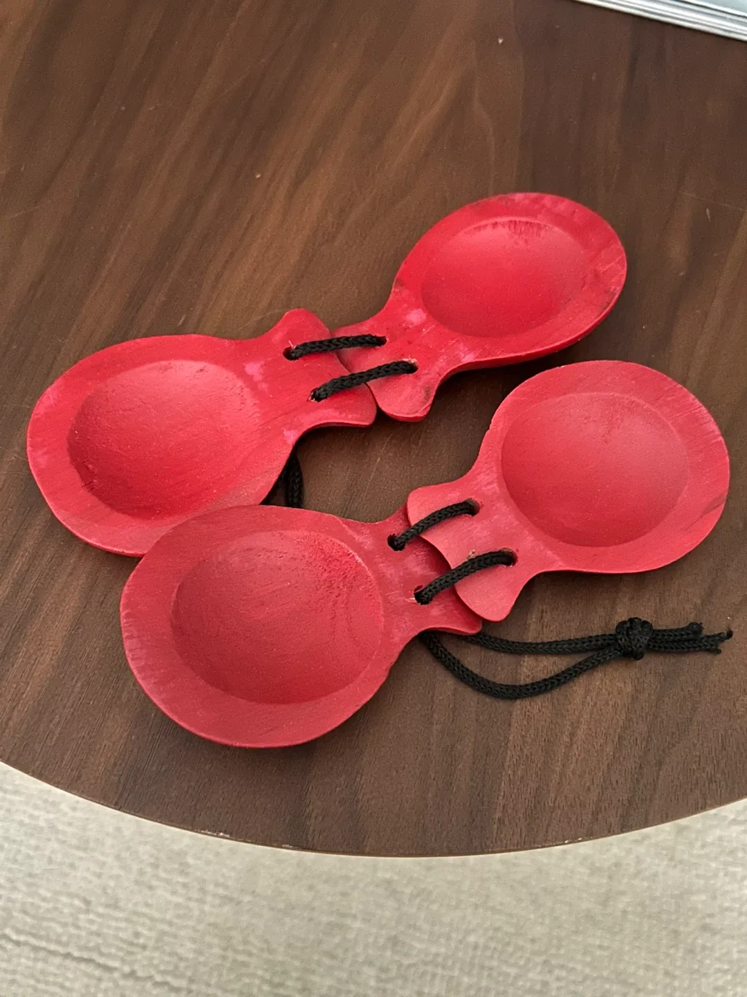Red Wooden Castanets - Musical Instrument image indicator(3)