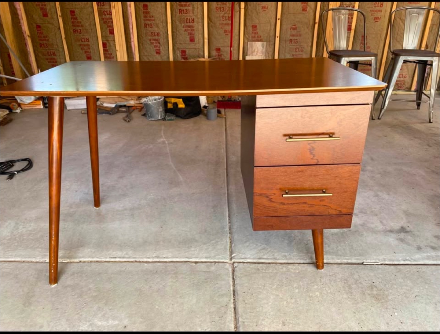 Mid-Century Modern Wood Desk - photo 2