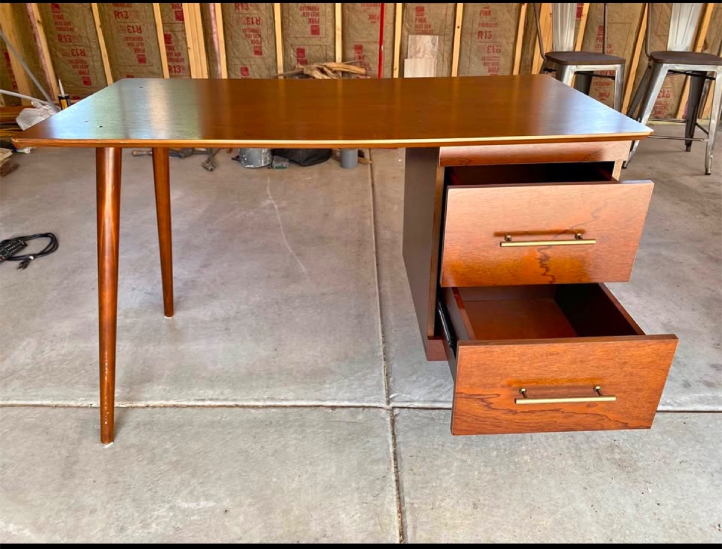 Mid-Century Modern Wood Desk