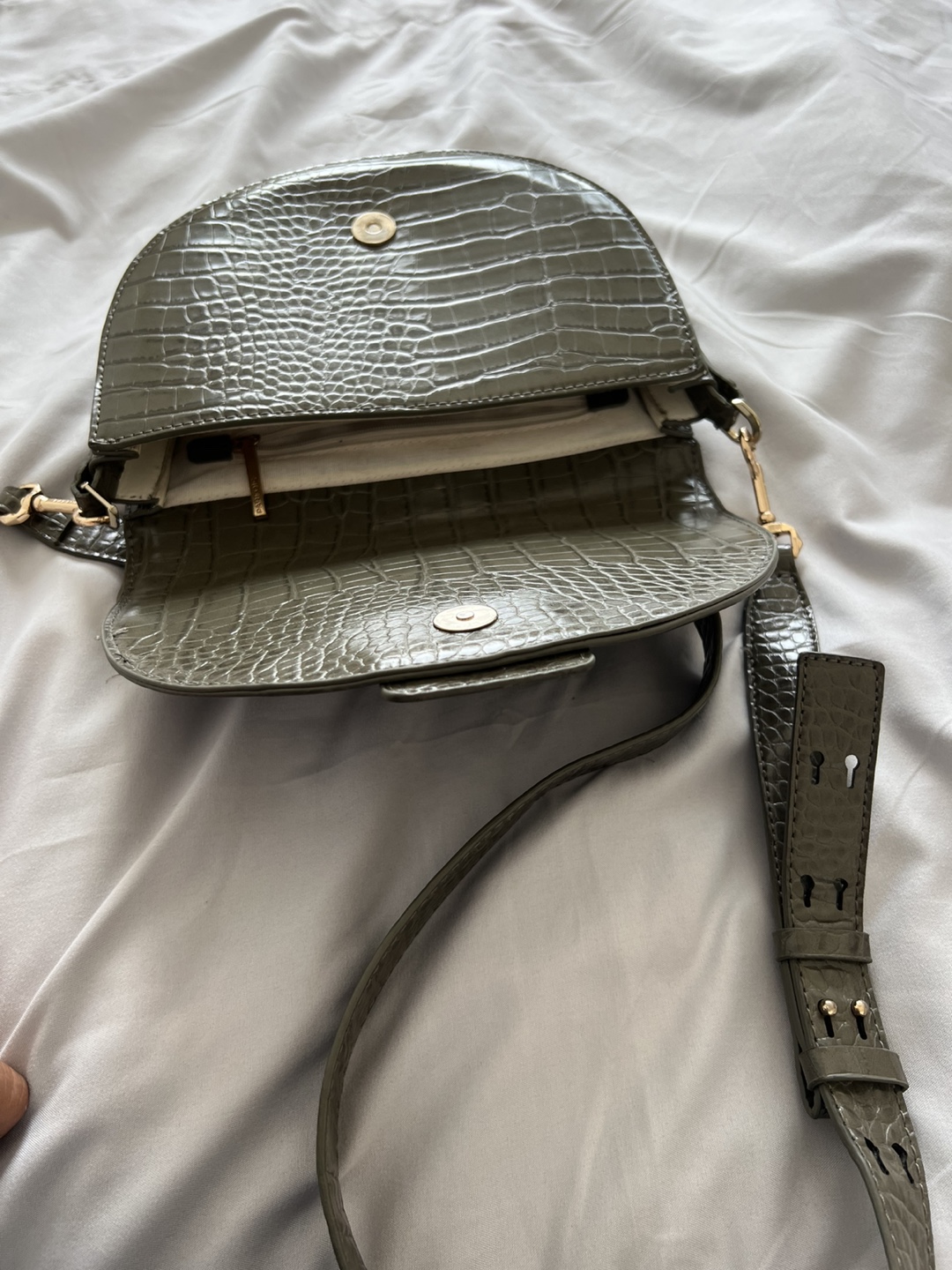 Parfois Green Croc Embossed Shoulder Bag - photo 4