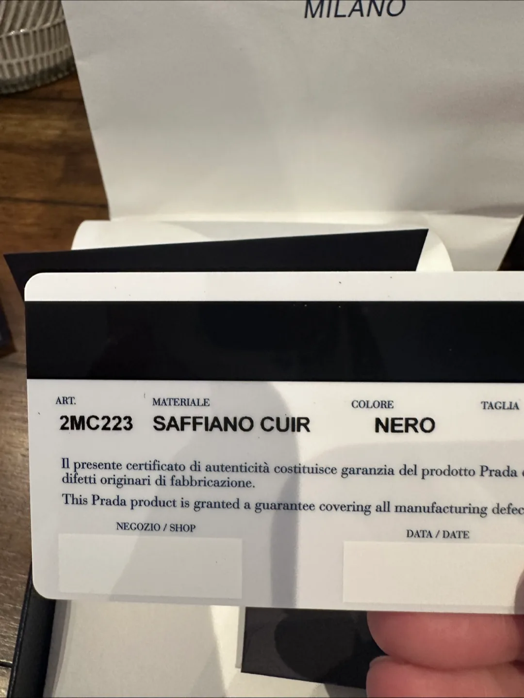 Authentic Prada Black Leather Card Holder with Authenticity Card image indicator(10)