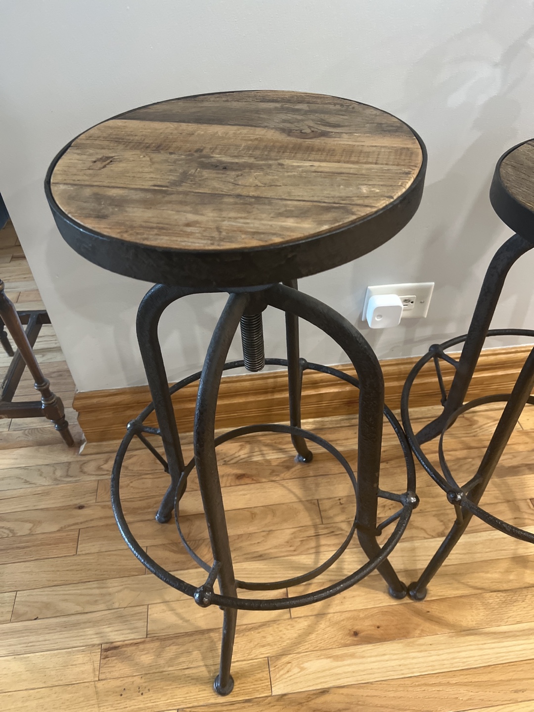 Set of 2 Restoration Hardware Adjustable Height Bar Stools - photo 2