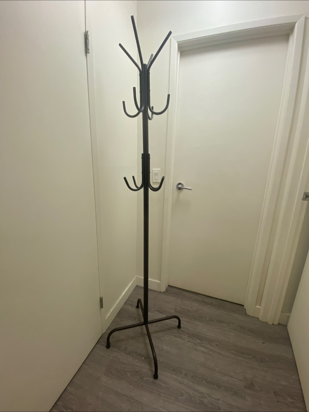 Standing Coat Rack - dark brown Metal