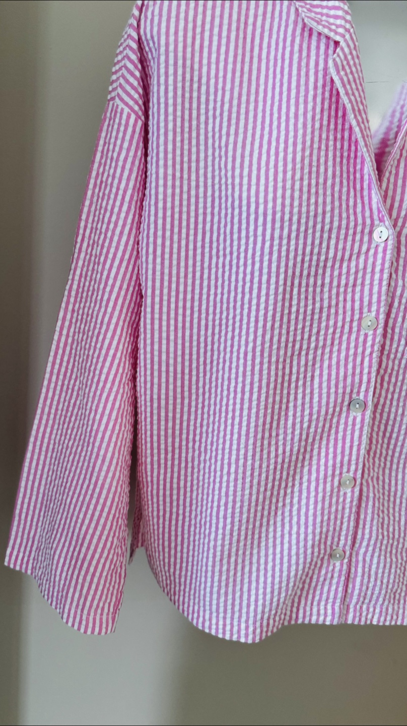 Striped Seersucker Top - Pink & White - photo 2