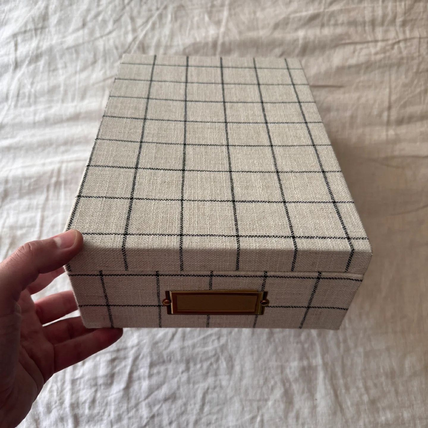 Hearth & Hand Fabric Storage Box with Plaid Pattern thumbnail