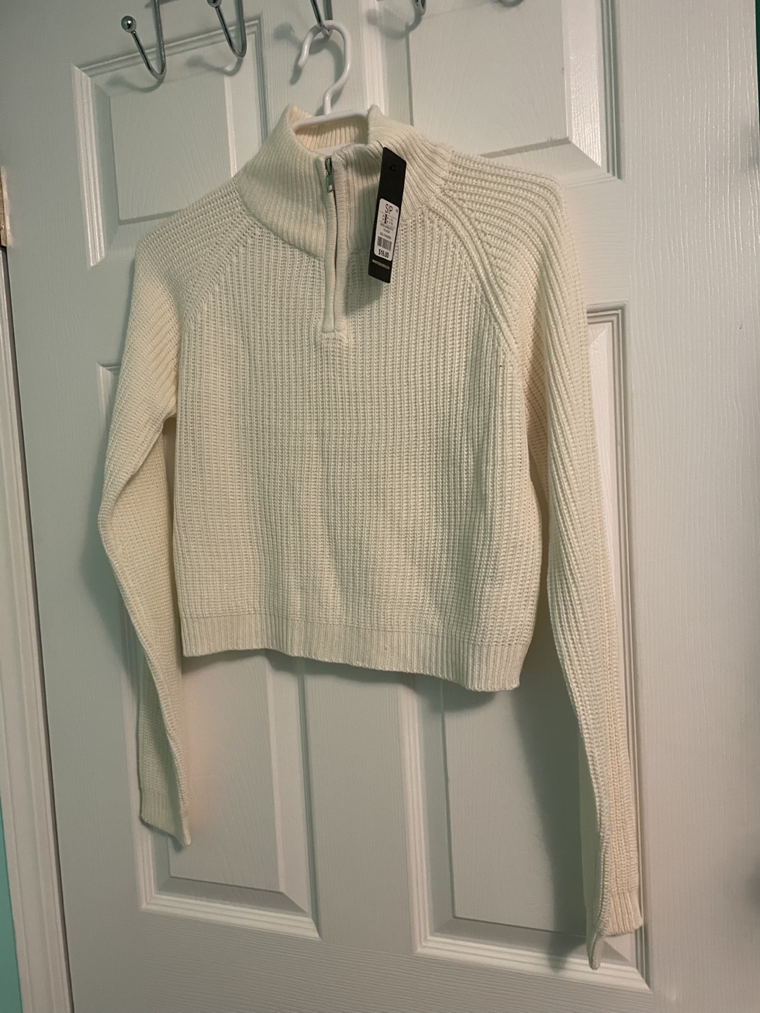 Forever 21 White Knit Half-Zip Sweater - photo 3