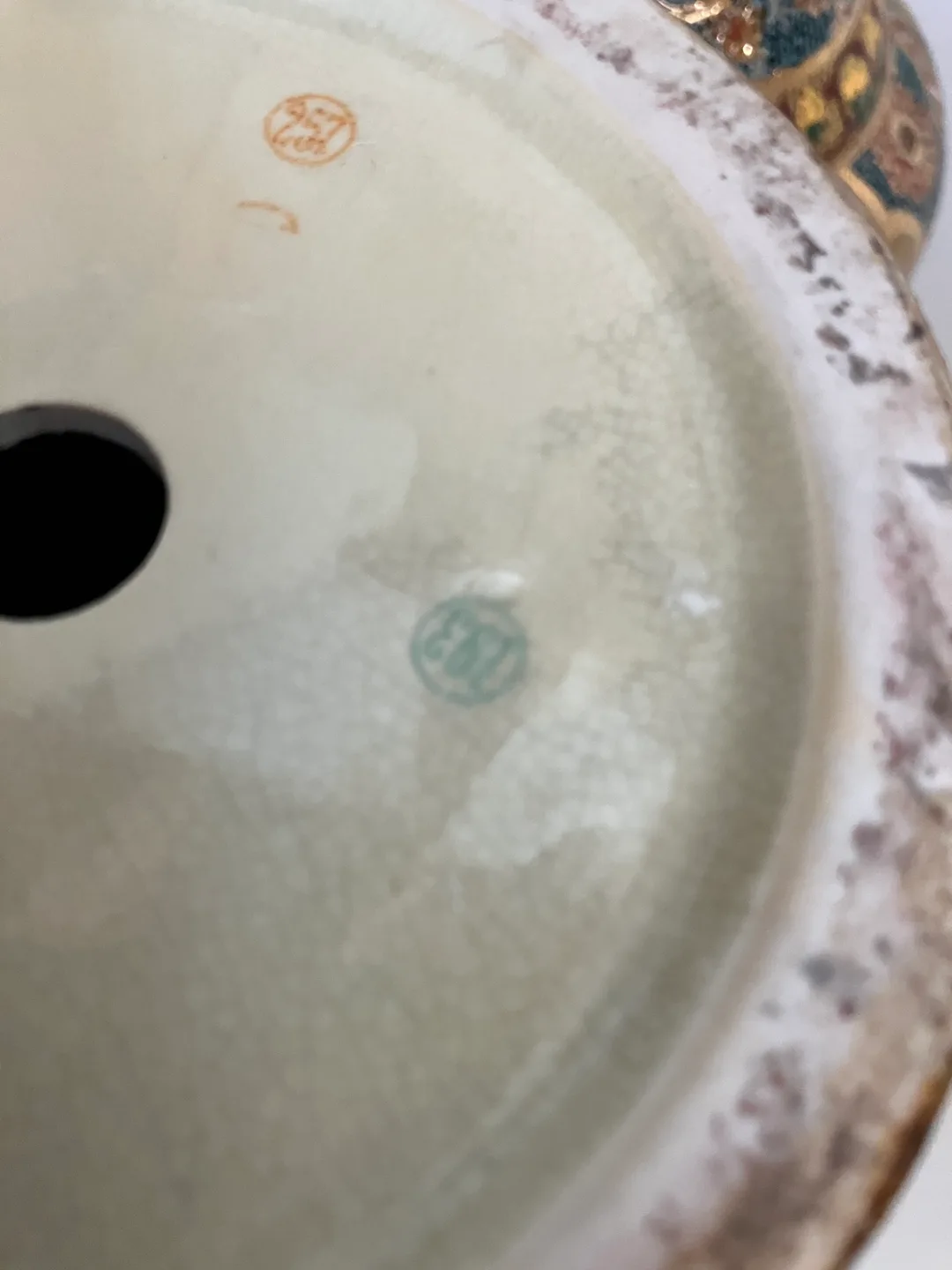 Pair of satsuma 14” vase gold hand painted ox image indicator(6)