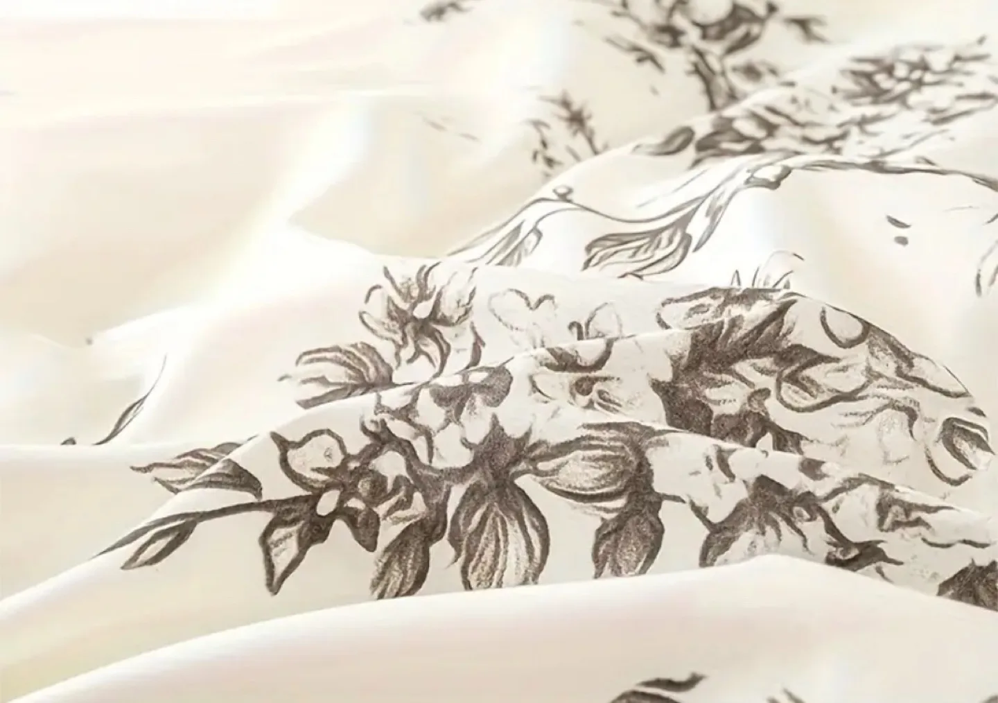 Queen duvet cover set, small branches print on solid white image indicator(3)