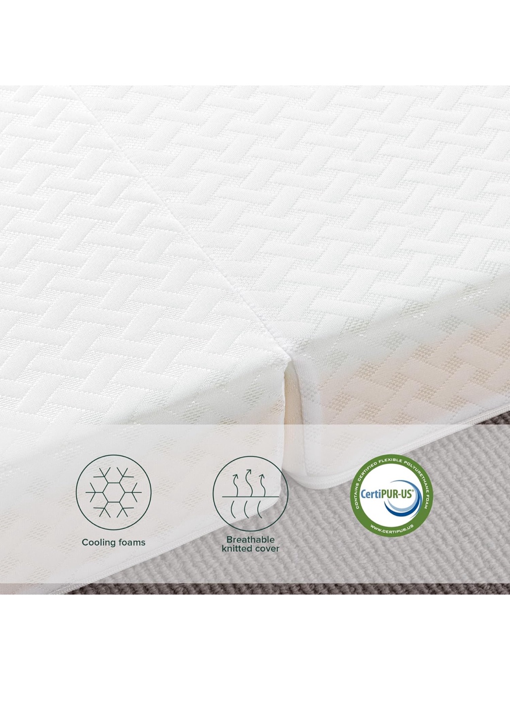 Folding Mattress - 30" x 75" x 5" - White - photo 5