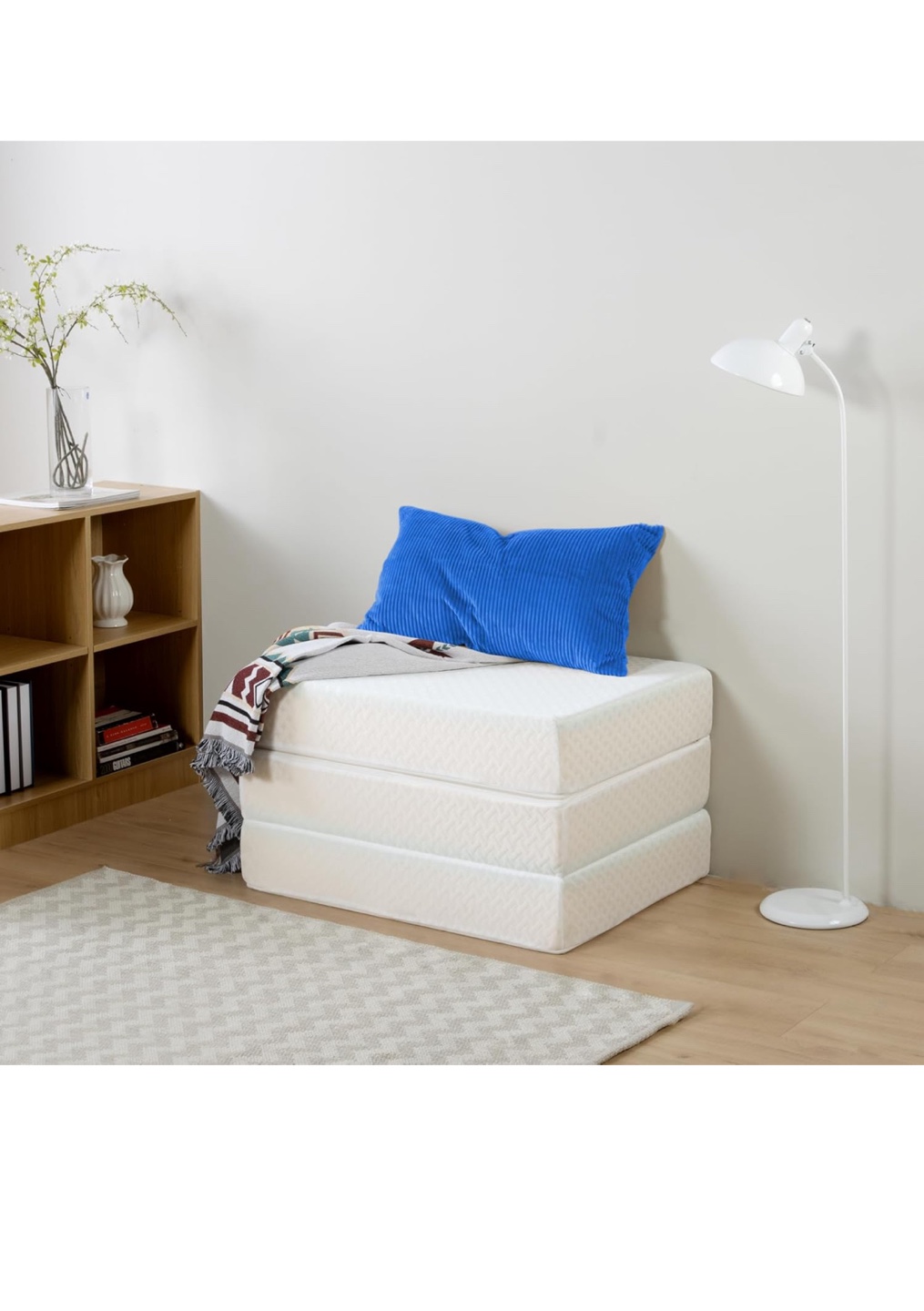 Folding Mattress - 30" x 75" x 5" - White - photo 4
