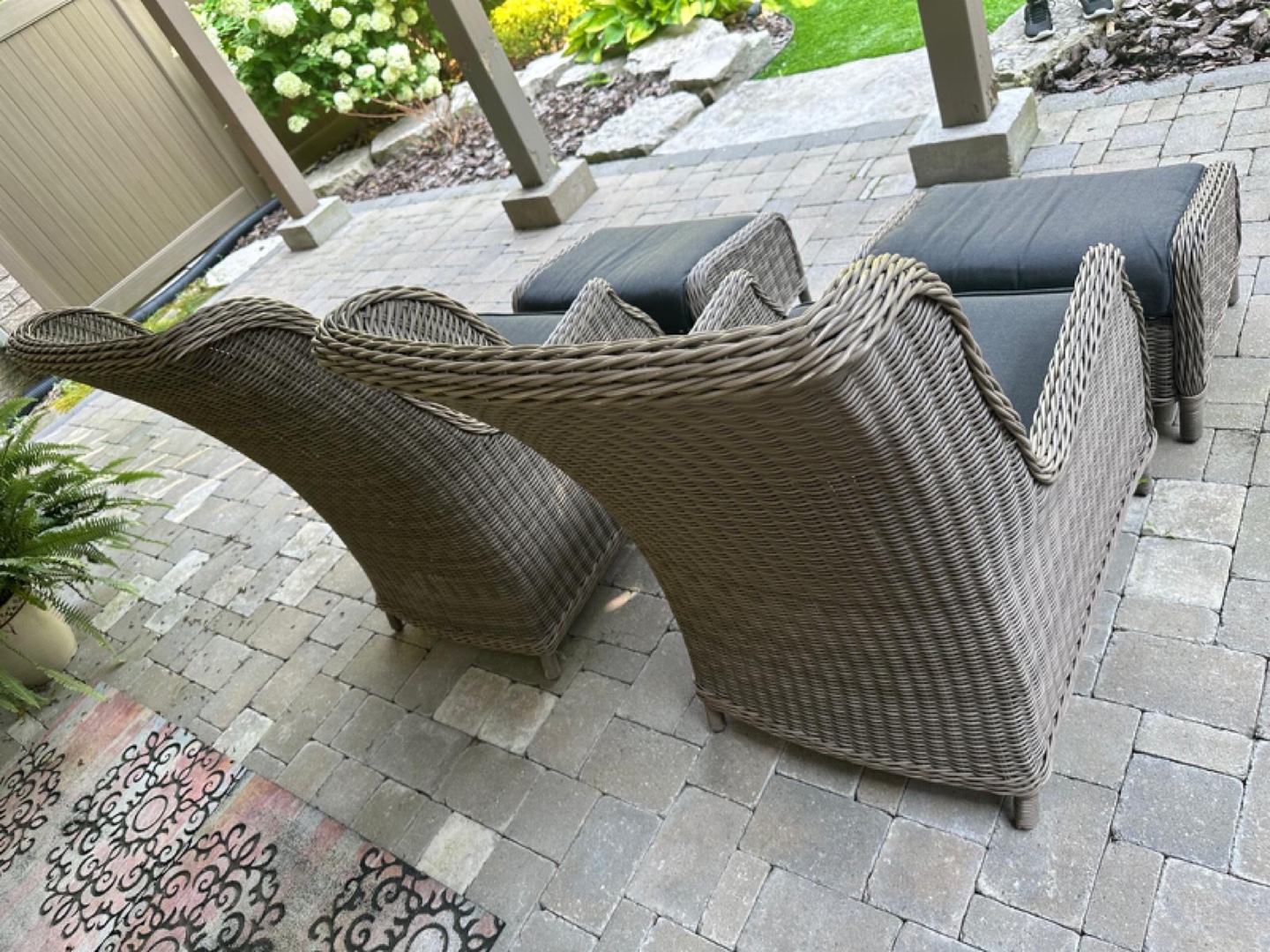 Wicker Patio Chairs & Ottomans - Set of 2 - photo 4