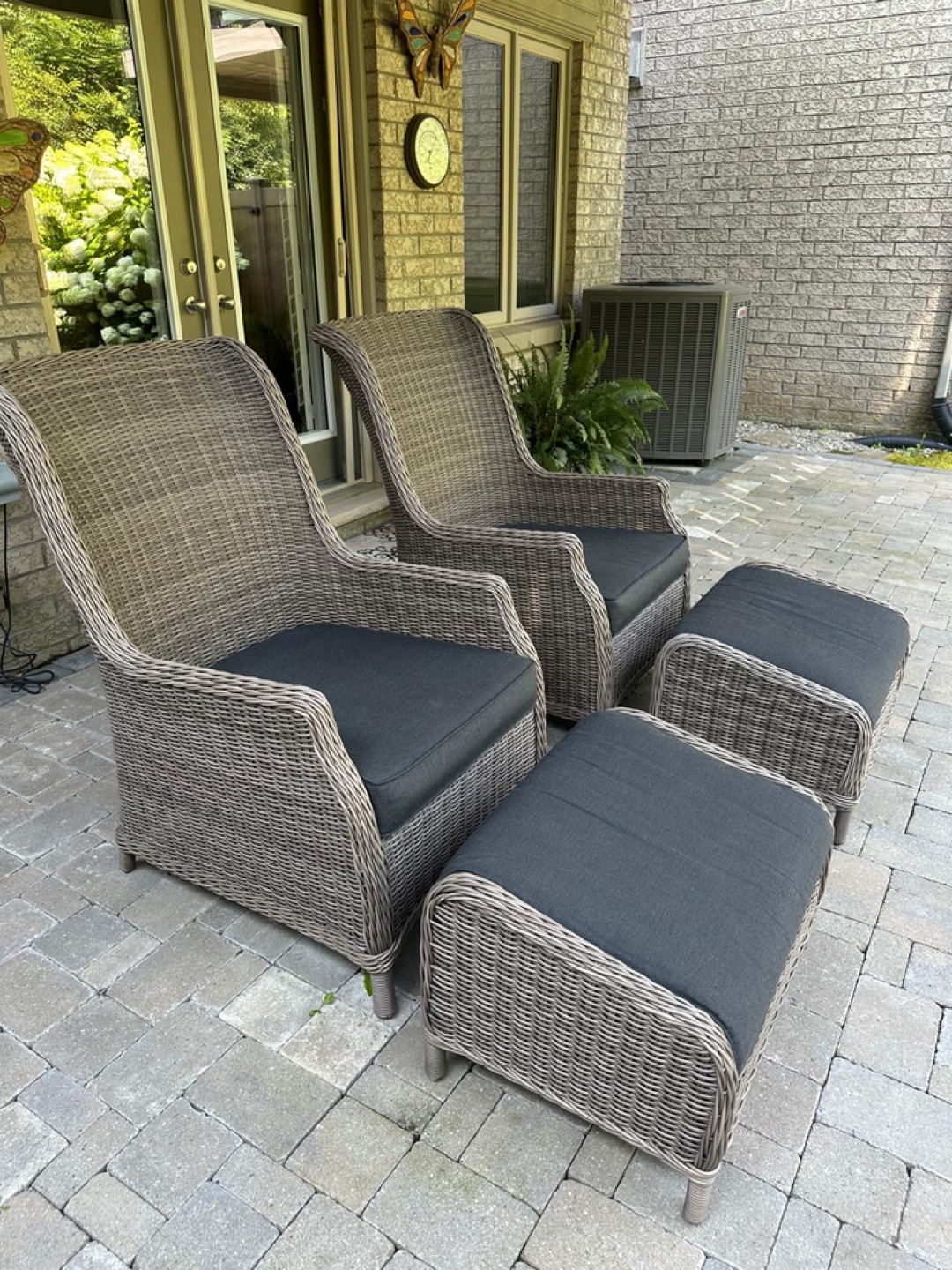Wicker Patio Chairs & Ottomans - Set of 2 - photo 3