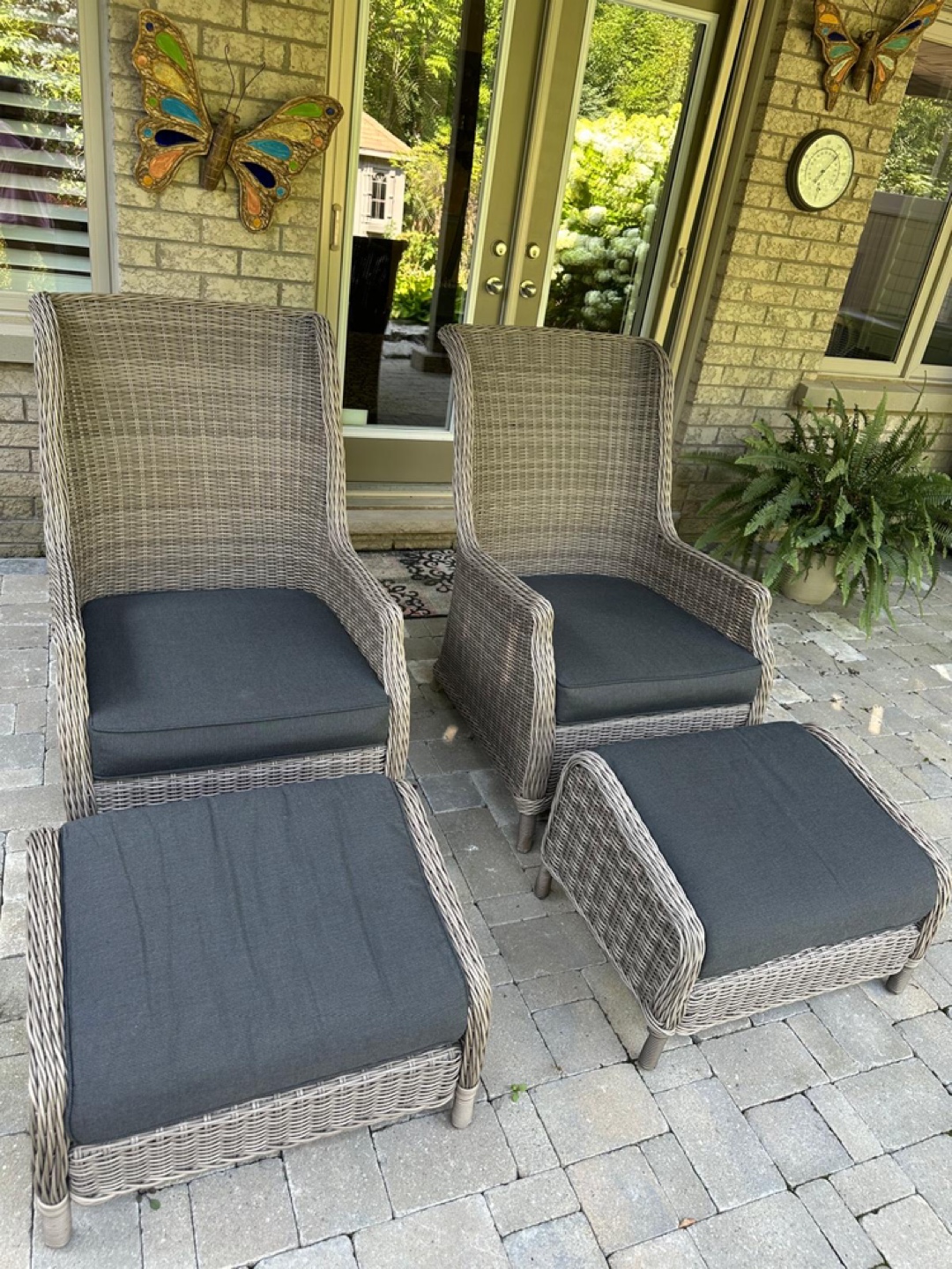 Wicker Patio Chairs & Ottomans - Set of 2 - photo 2