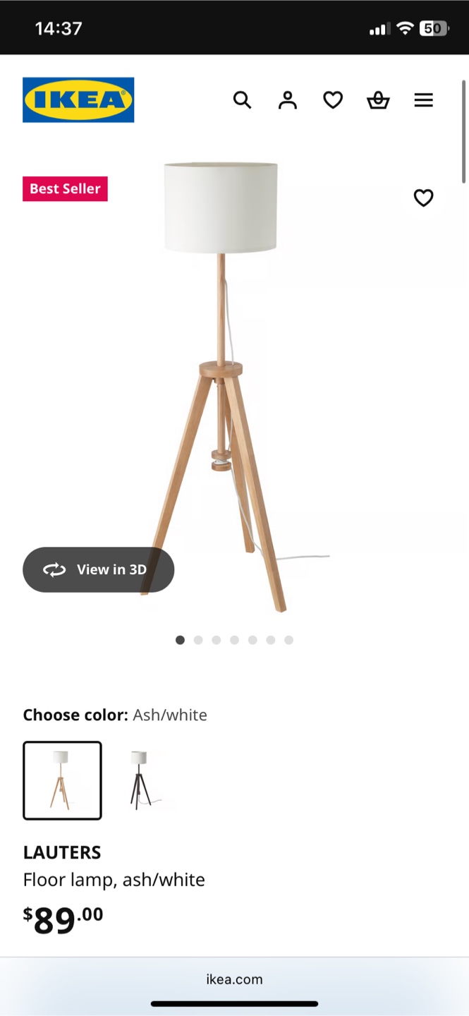 IKEA LAUTERS Floor Lamp, Ash/White - photo 4