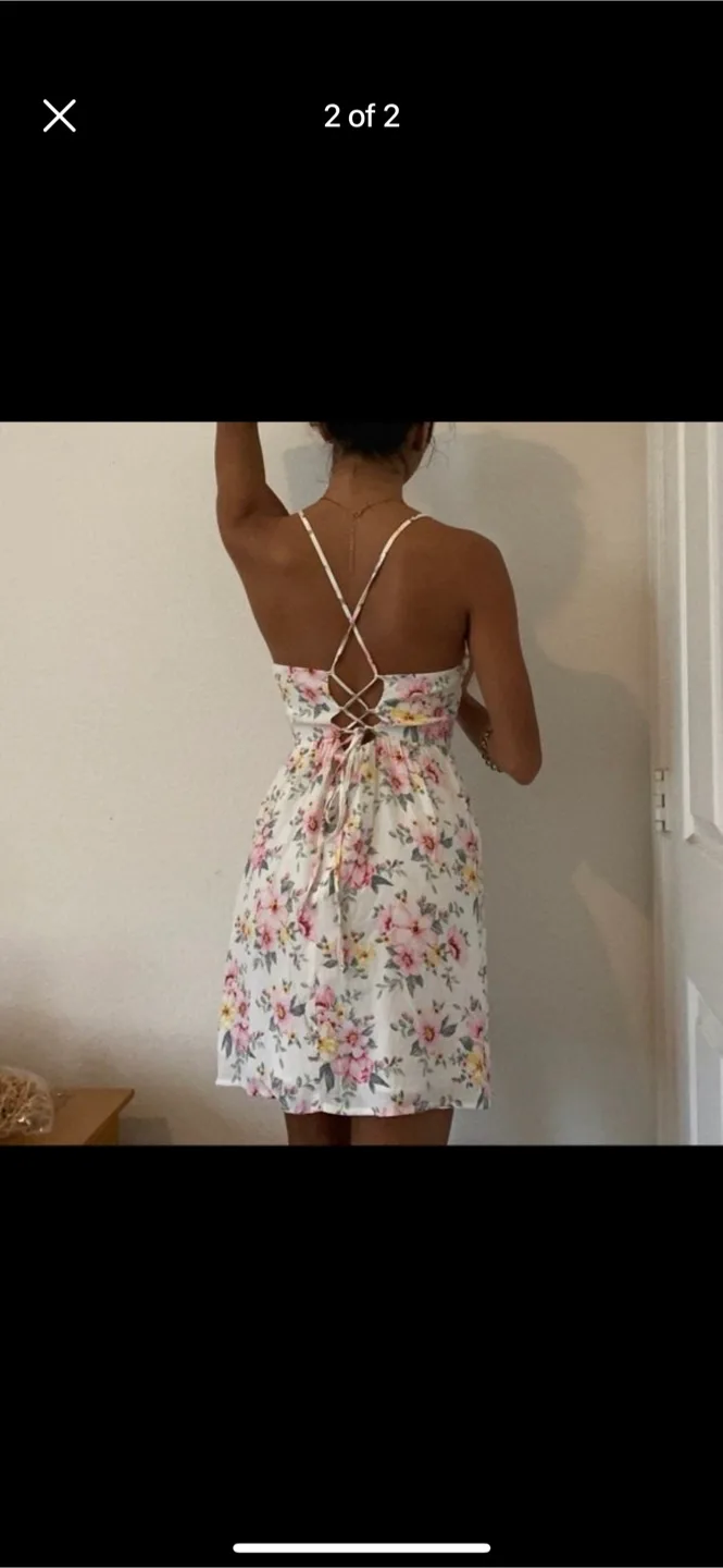 New white flower dress thumbnail