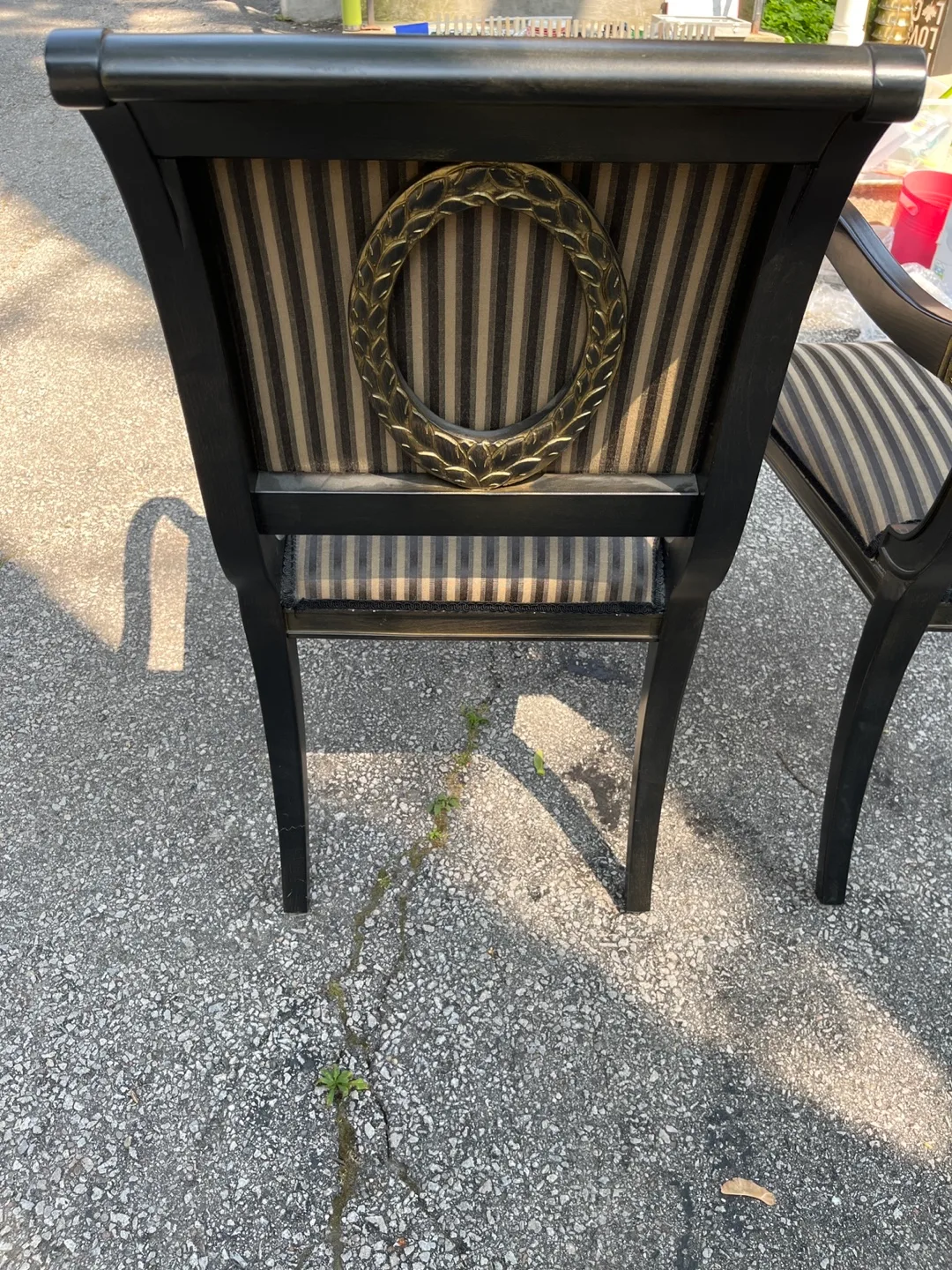 Set of 2 Striped Dining Chairs thumbnail