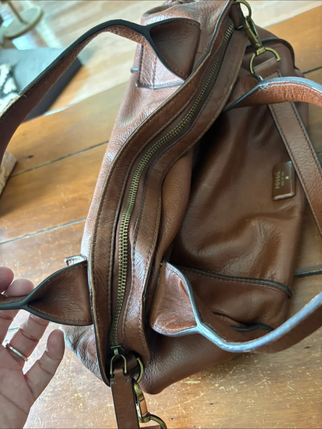 Fossil Brown Leather Handbag image indicator(5)