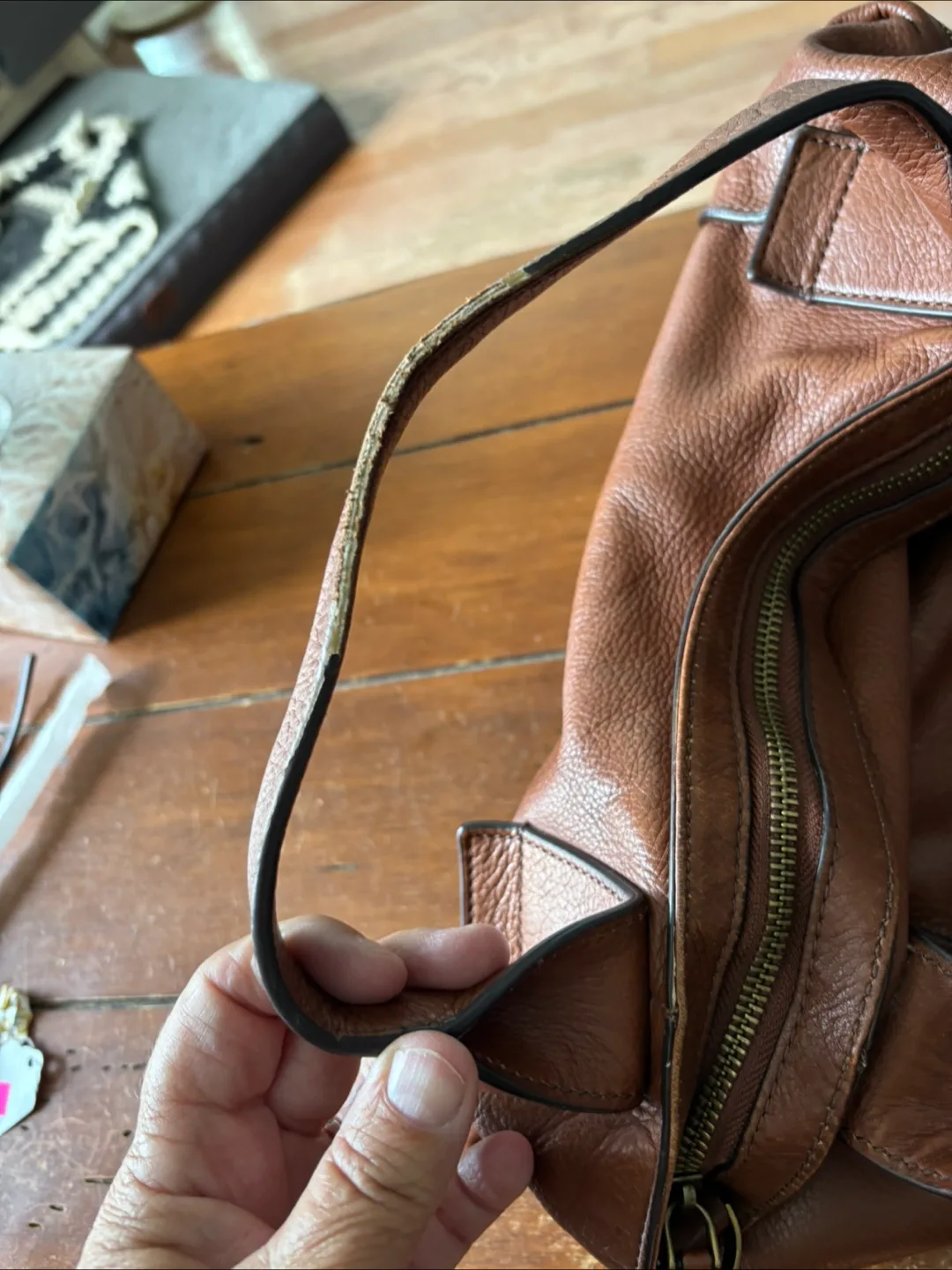 Fossil Brown Leather Handbag image indicator(7)