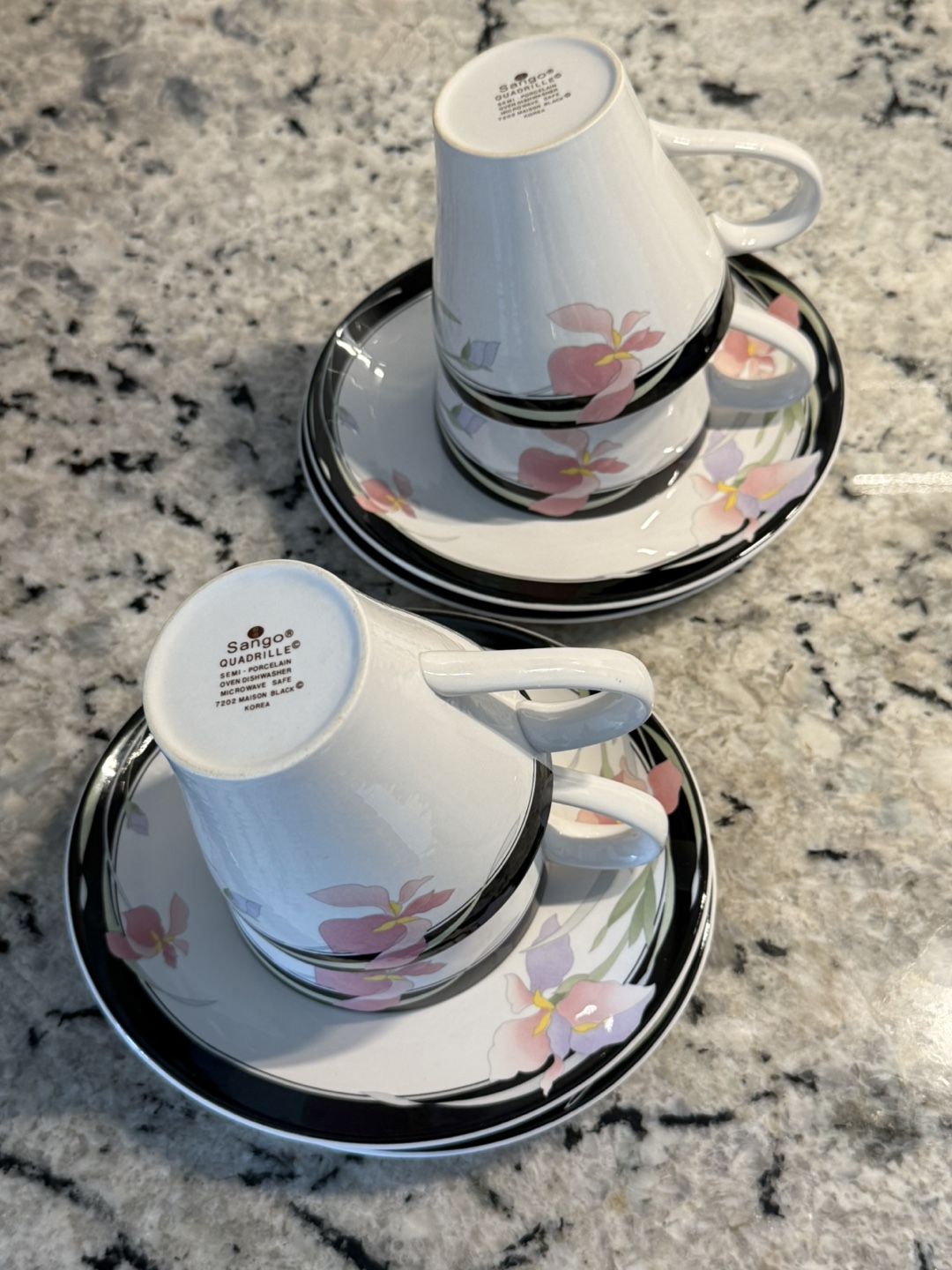 Sango Quadrille Demi-Tasse Cup & Saucer Set