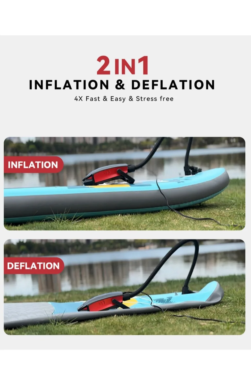 ZFOX 50PSI Paddle Board Pump - Dual Motor SUP Pump image indicator(5)
