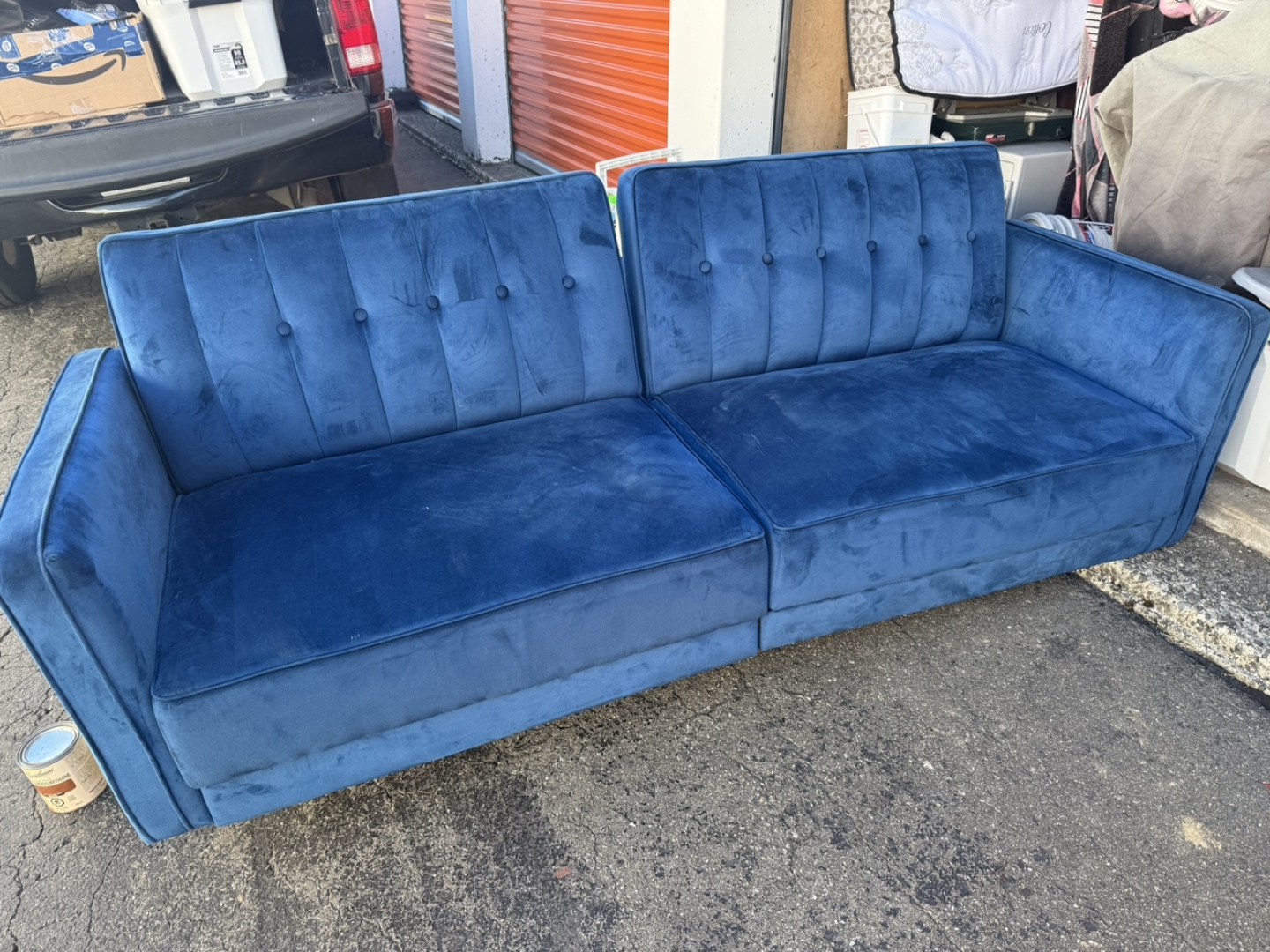 Blue Velvet Sofa