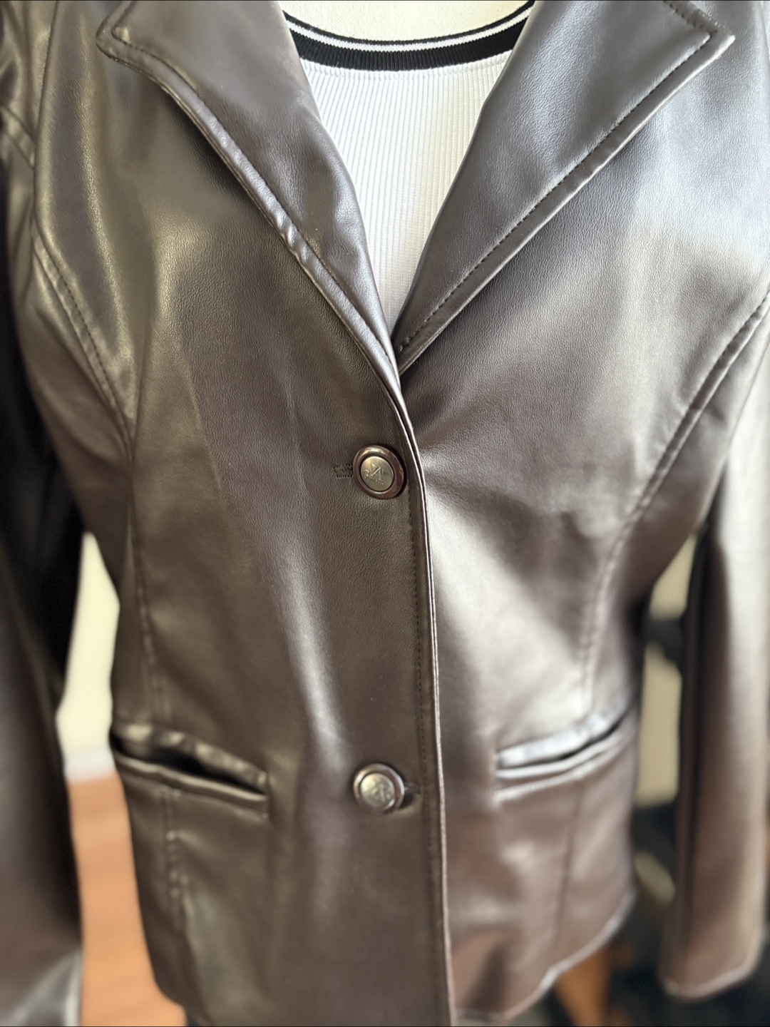 GA Milano Brown Leather Blazer - photo 3