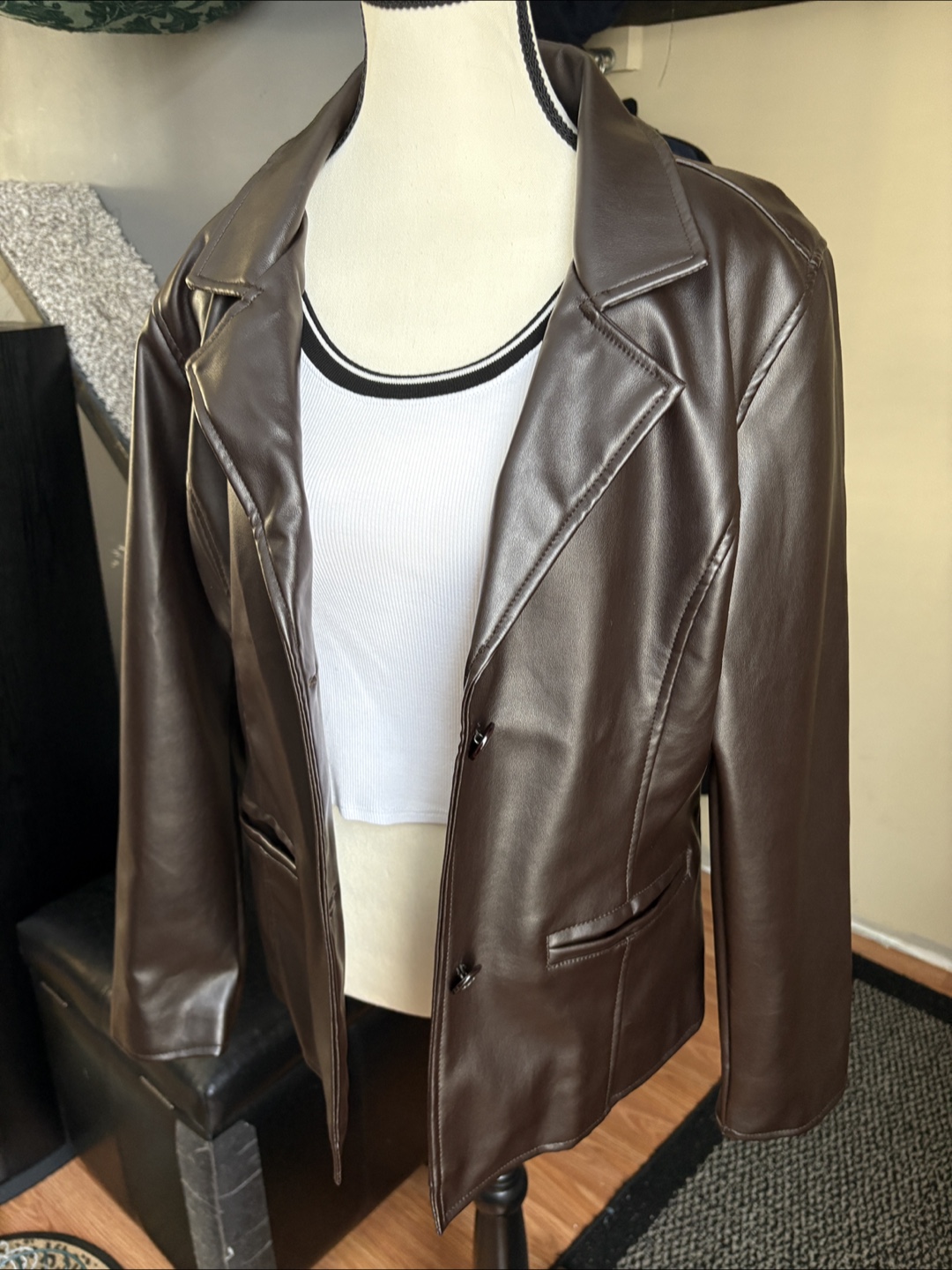 GA Milano Brown Leather Blazer - photo 4