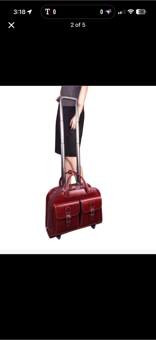 DAVIS 15" Leather Wheeled Laptop Briefcase - photo 3